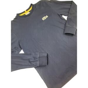 Lacoste S National Geographic Zebra Mens Blue Crewneck Pullover Shirt Size Small